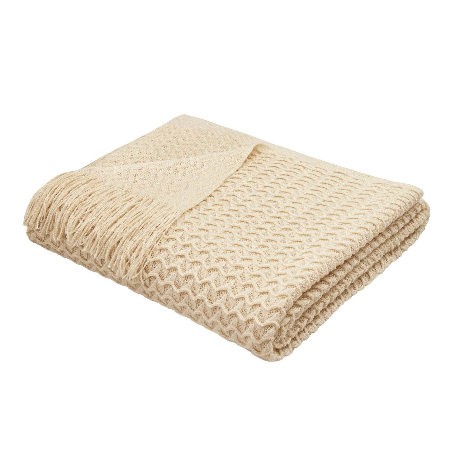 Driftwood Textured Knit Throw – Natural 130 x 180cm
