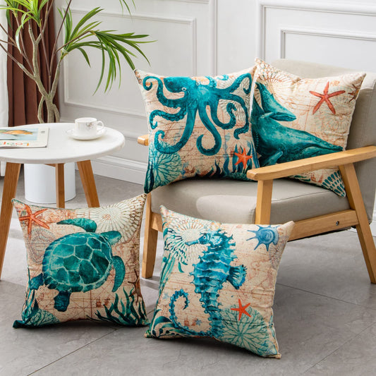 Sea-Inspired Printed Cushion Covers