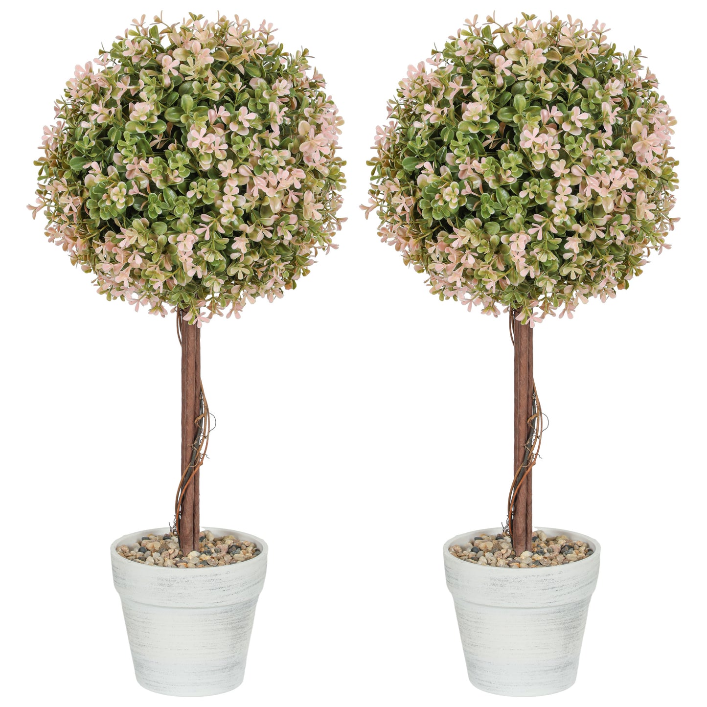 Set of 2 Decorative Artificial Murraya Potted Flowers