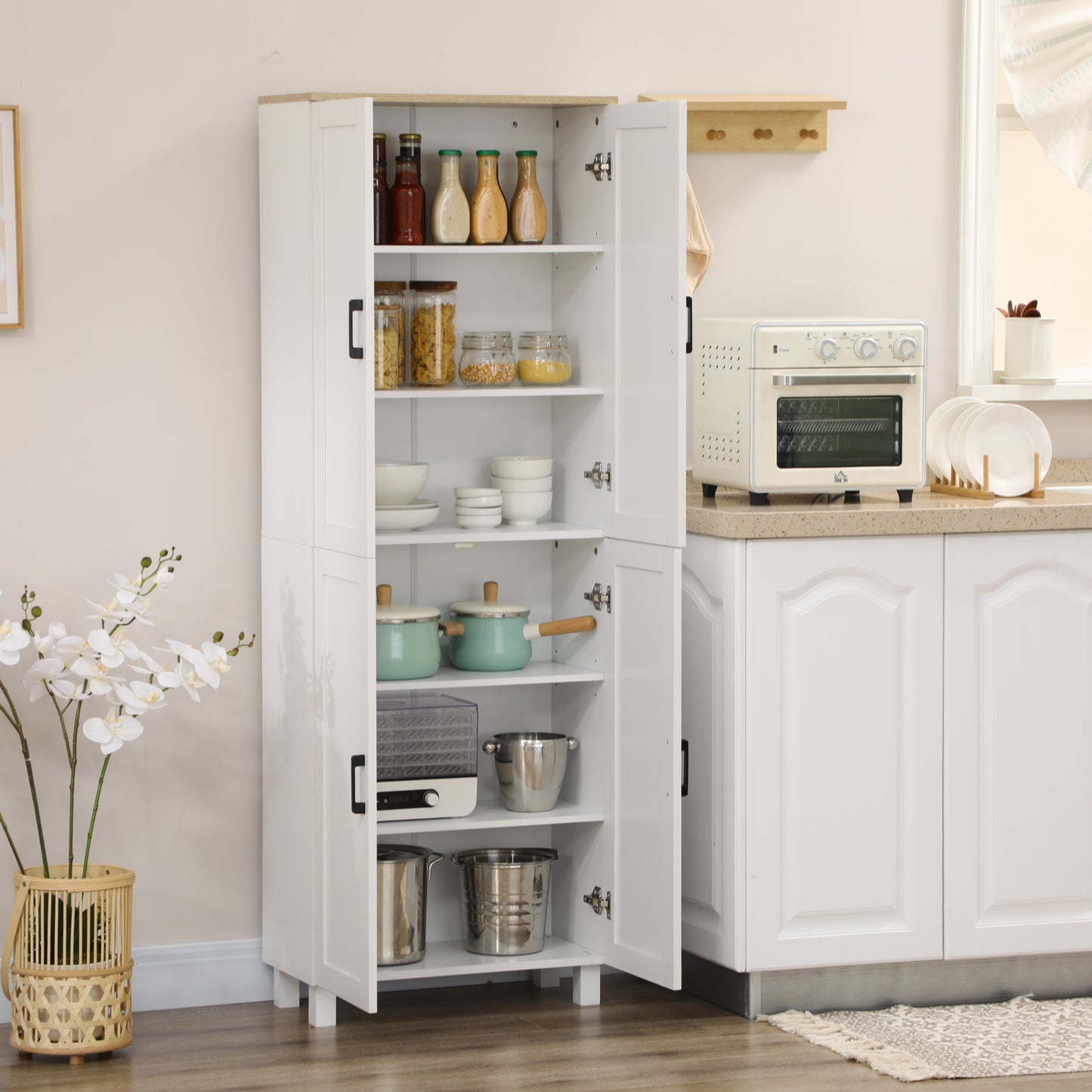 Freestanding Kitchen Cupboard With Adjustable Shelves