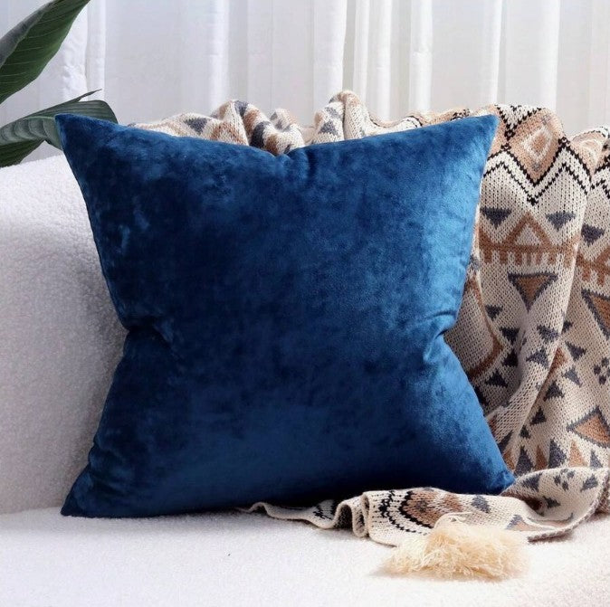 Midnight Tide Velvet Cushion Cover – Blue 40 x 40cm